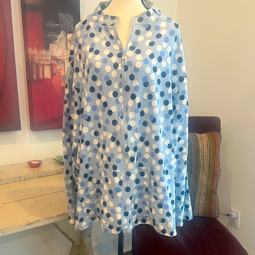 Liz & Me Blue Polka Dot Jacket